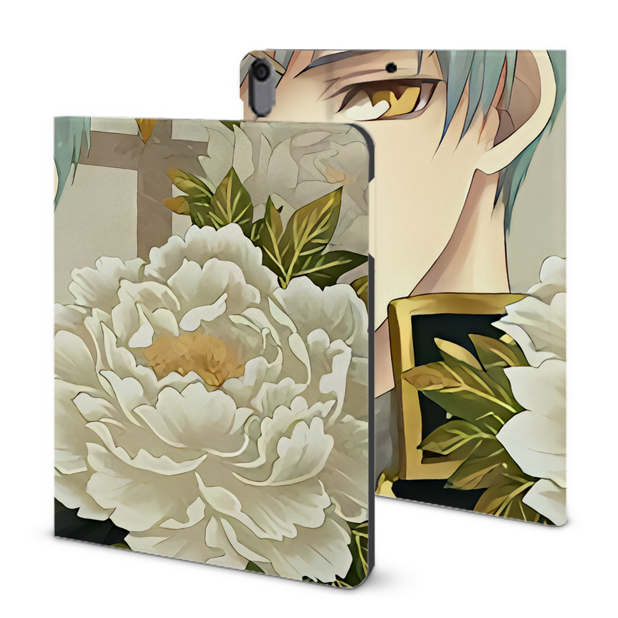 （画像用） 刀剣乱舞 Touken Ranbu IPad ケース ブック型 PUレザー TPU 耐衝撃 軽量 薄型 ペン収納なし 全面保護 IPad 各モデル対応